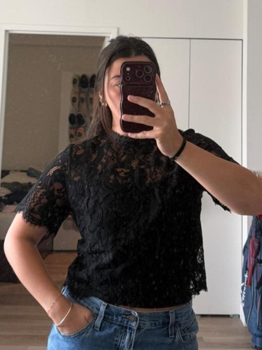 Women's Black Lace Blouse